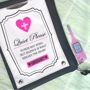 Cute Medical Chart Theme Bag w a lil Thermometer